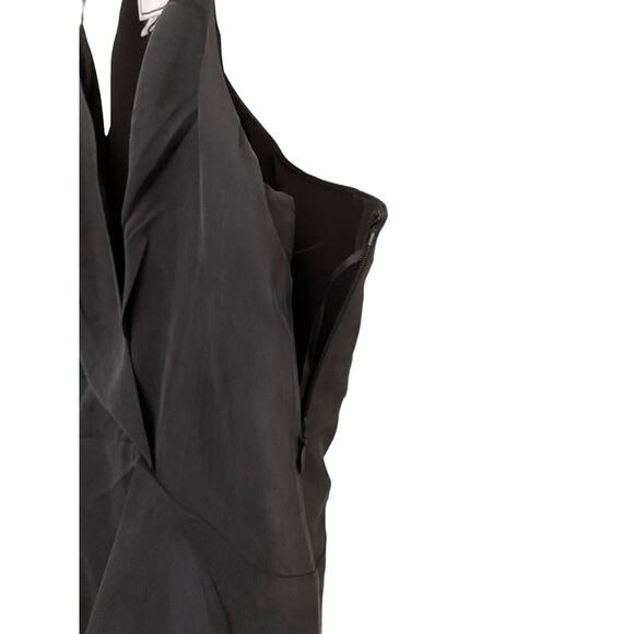 Cosette Women's Black Silk Romper Size 2 Spaghetti Strap Peplum Overlay - Picture 12 of 14